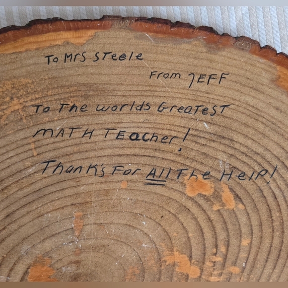 Vintage Handmade Nautical Wood Slice Etched Ship Art Wood Burning Ocean - Picture 10 of 10